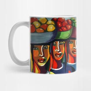 African Traditional Tribal Women Abstract Art Canvas Painting 7 Mug